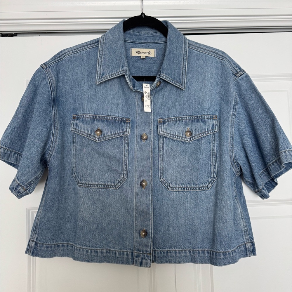 Madewell Light Blue Short Sleeve Denim Shirt BRAND NEW